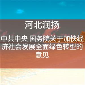 中共中央 国务院关于加快经济社会发展全面绿色转型的意见