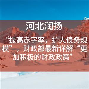 “提高赤字率，扩大债务规模”，财政部最新详解“更加积极的财政政策”