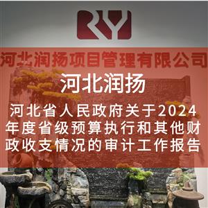 河北省人民政府关于2024年度省级预算执行和其他财政收支情况的审计工作报告