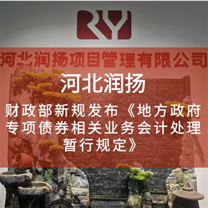 财政部新规发布《地方政府专项债券相关业务会计处理暂行规定》