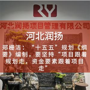 郑栅洁：“十五五”规划《纲要》编制，要坚持“项目跟着规划走，资金要素跟着项目走”