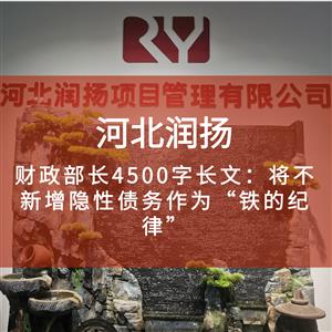 财政部长4500字长文：将不新增隐性债务作为“铁的纪律”