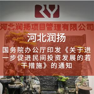 国务院办公厅印发《关于进一步促进民间投资发展的若干措施》的通知